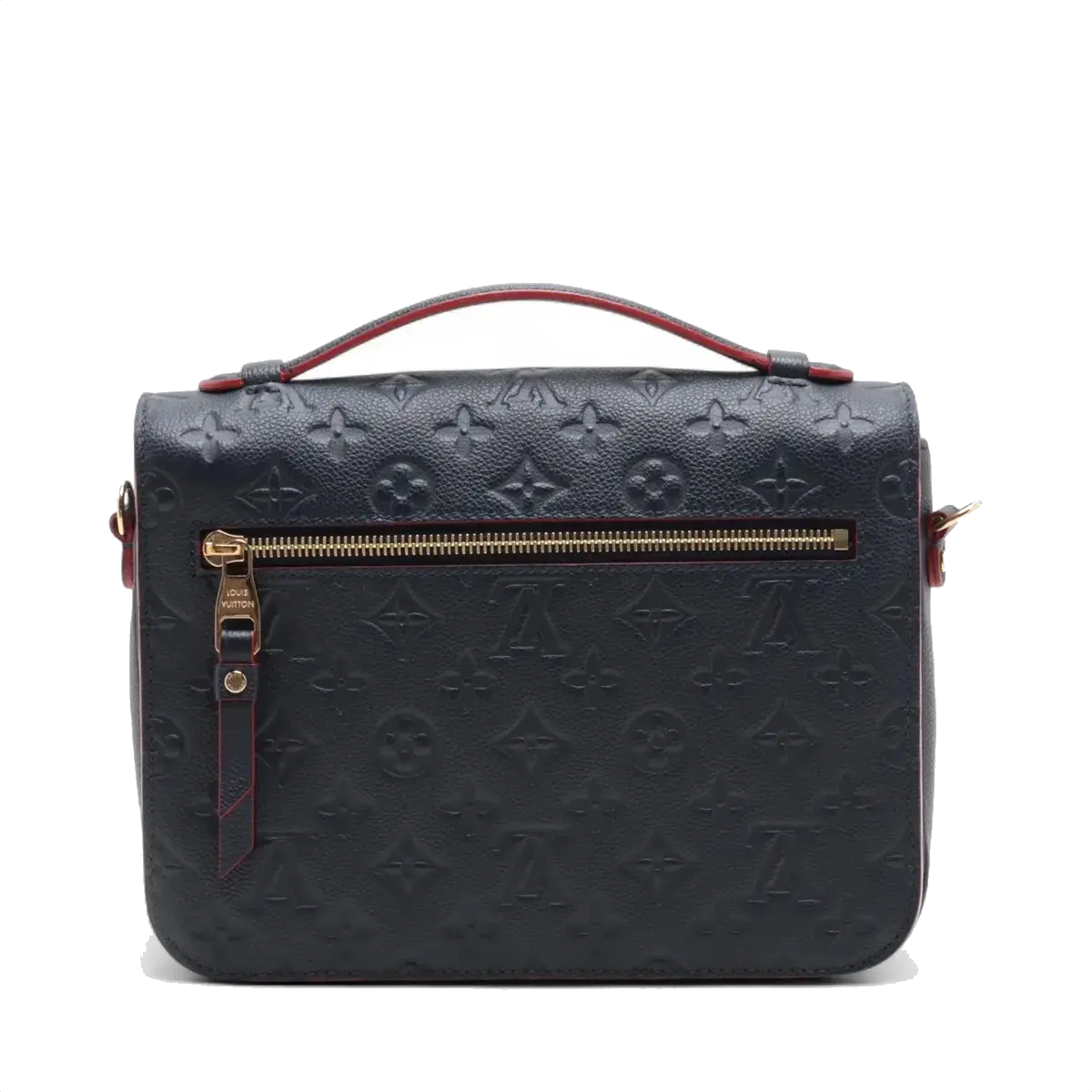 Pre-Loved Pochette Métis Crossbody Bag Monogram Leather with Gold Hardware, Navy Blue
