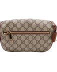 Pre-Loved GG Supreme Belt Bag Monogram Coated Canvas with Gold Hardware, Beige and Ebony