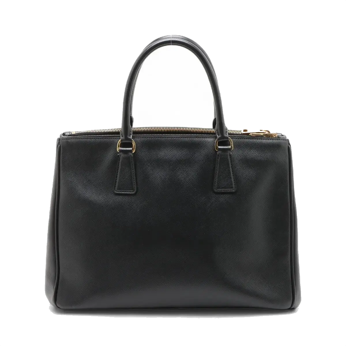 Pre-Loved Galleria Double Zip Tote Leather Medium with Gold Hardware, Black
