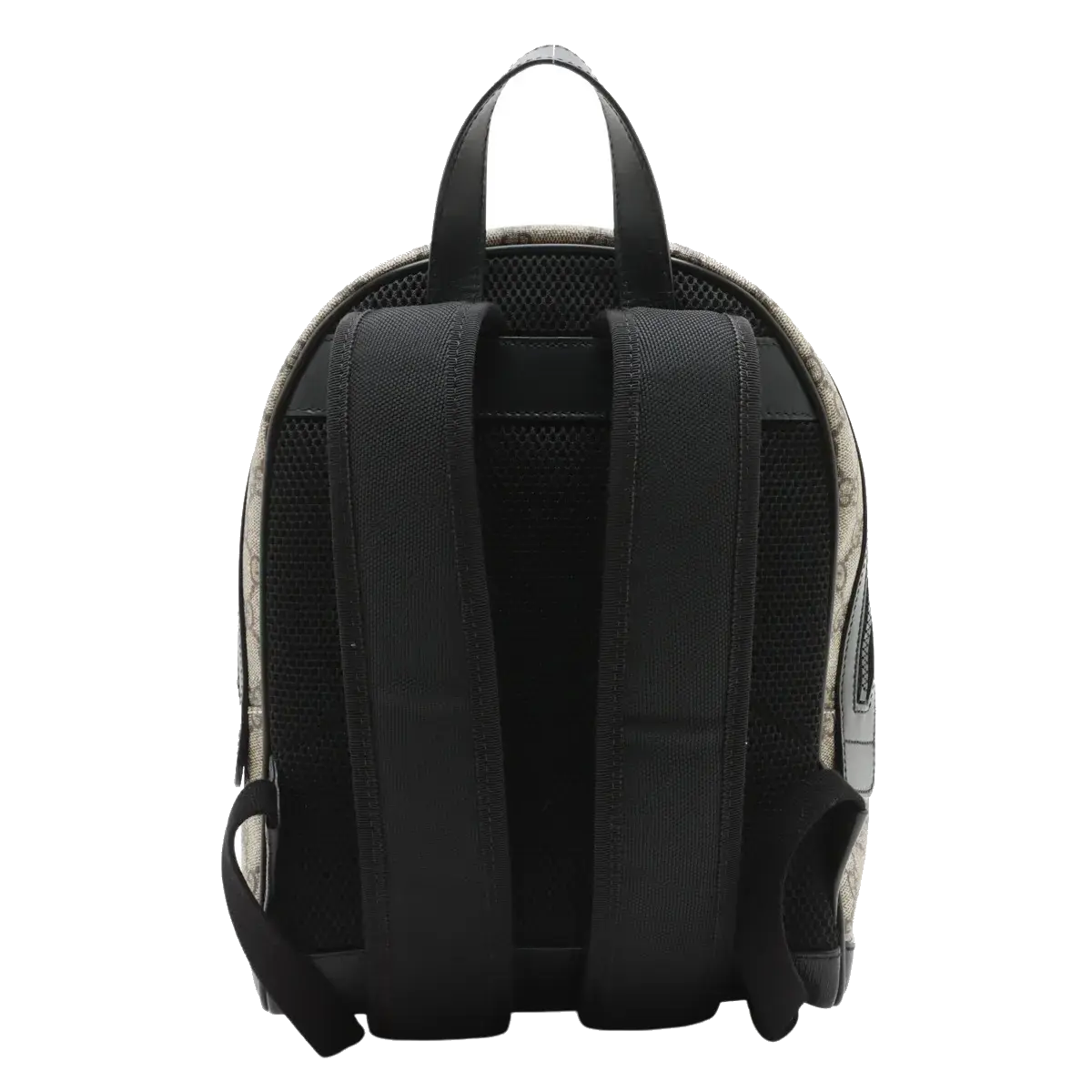 Pre-Loved GG Supreme Backpack GG Supreme Coated Canvas Small with Silver Hardware, Beige/Ebony
