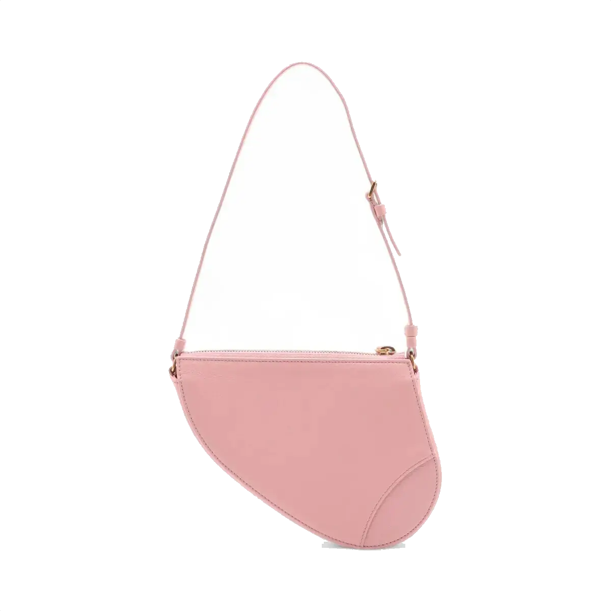Pre-Loved Saddle Shoulder Bag Leather Mini with Gold Hardware, Pink