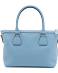 Pre-Loved Interlocking G Charm Tote Leather with Gold Hardware, Light Blue