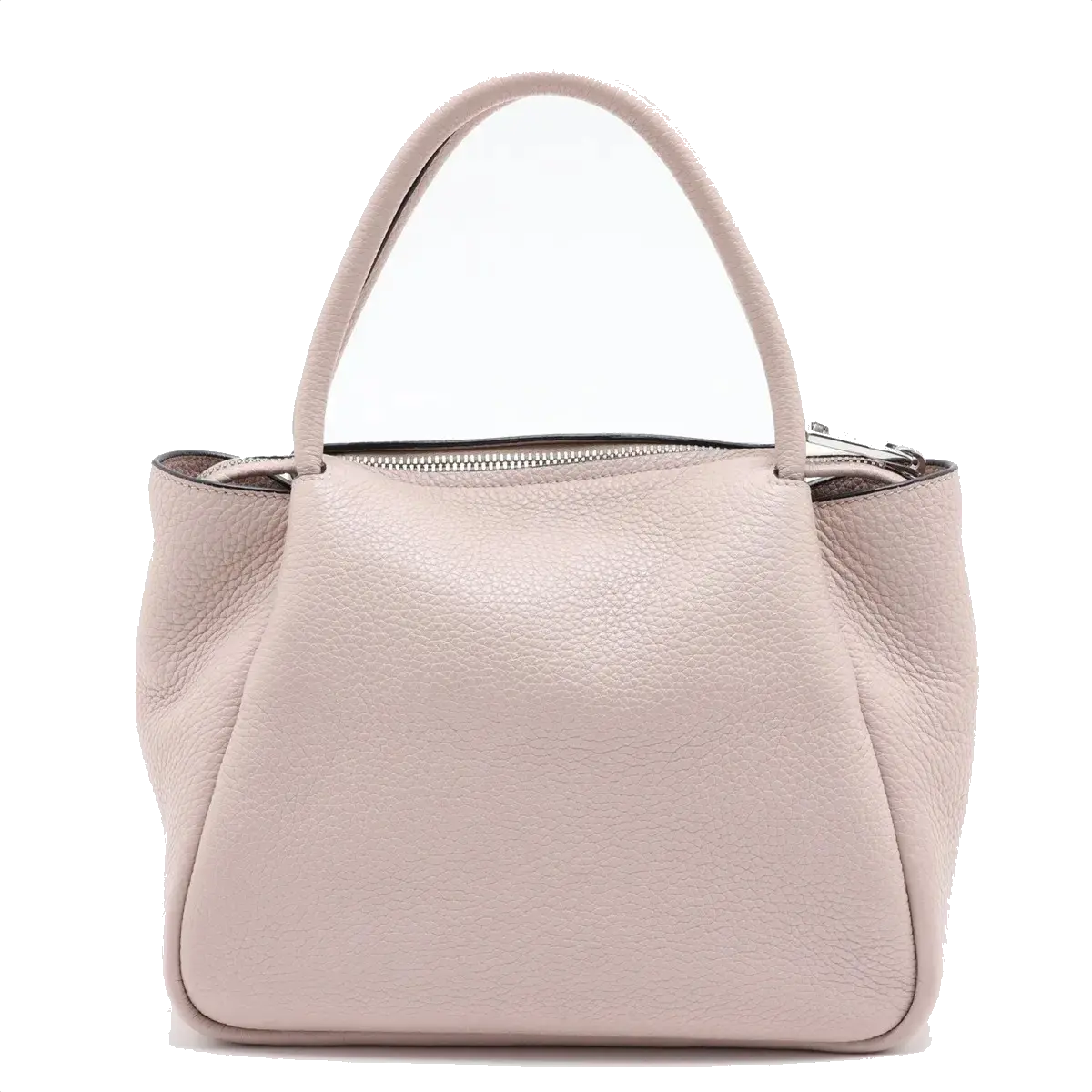 Pre-Loved Vitello Daino Two-Way Tote Handbag Leather with Silver Hardware, Light Pink
