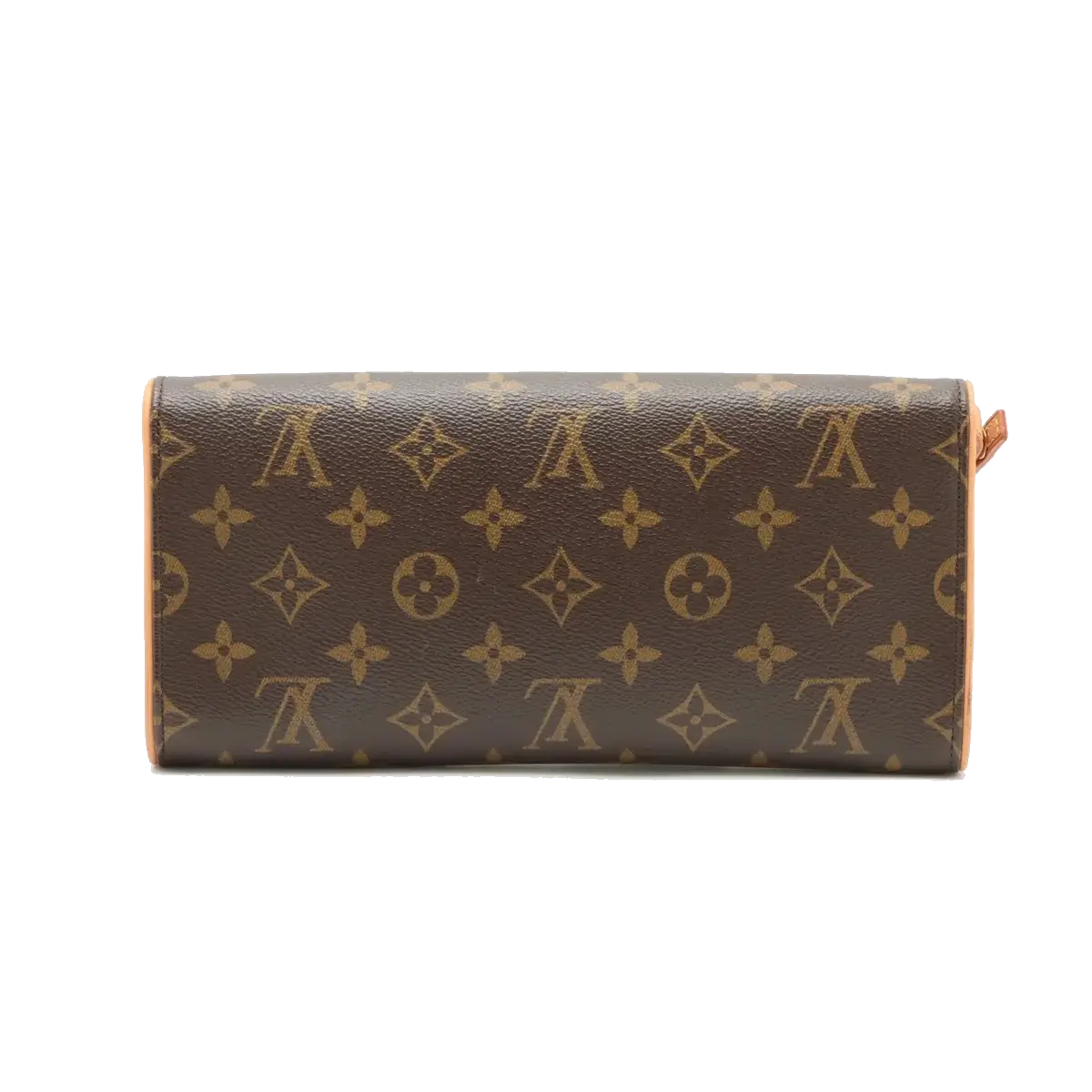 Pre-Loved Pochette Twin Crossbody Bag Monogram Coated Canvas GM with Gold Hardware, Brown