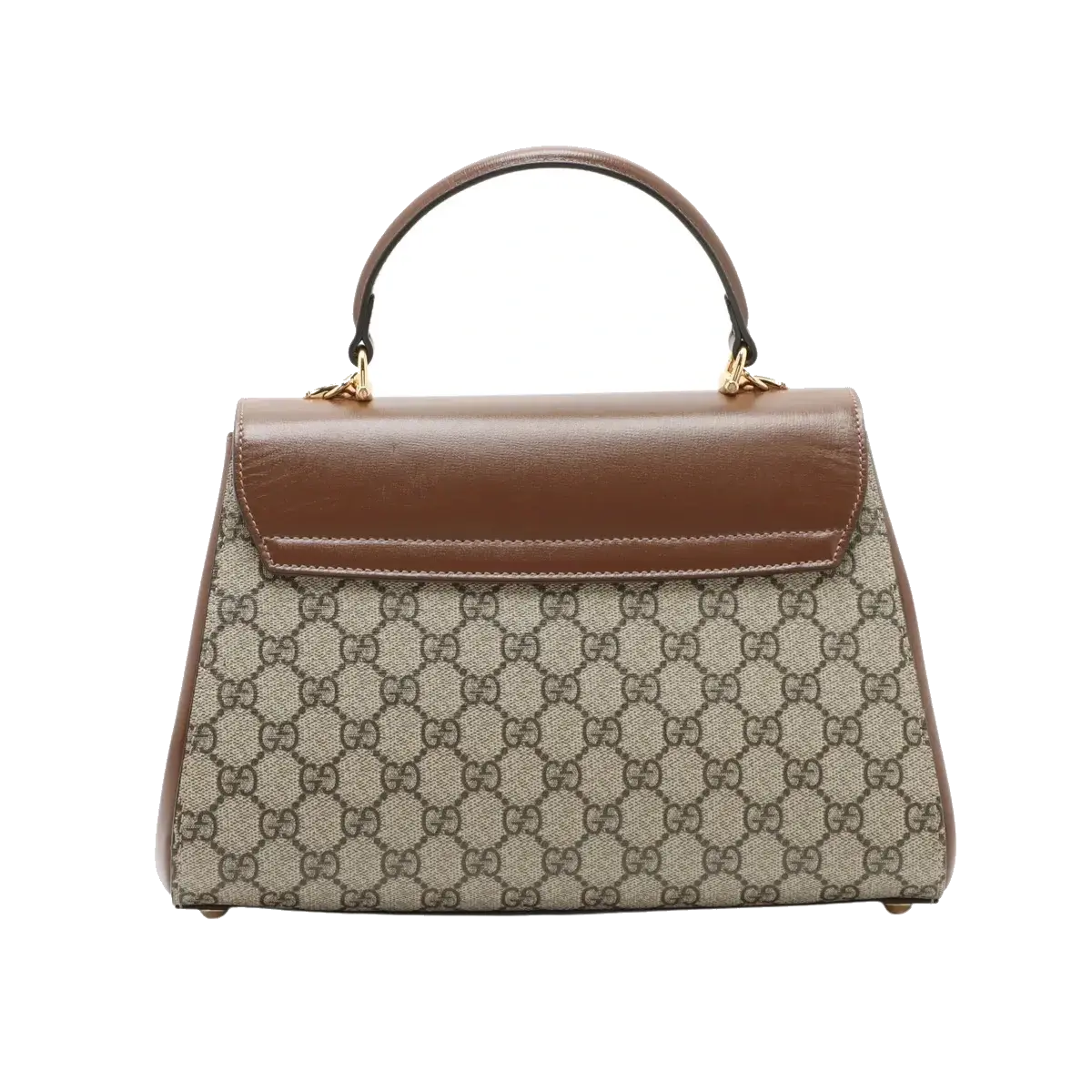 Pre-Loved Horsebit 1955 Handbag Monogram Coated Canvas with Gold Hardware, Beige/Brown