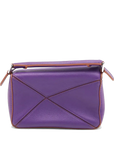 Pre-Loved Puzzle Crossbody Bag Leather Mini with Silver Hardware, Purple
