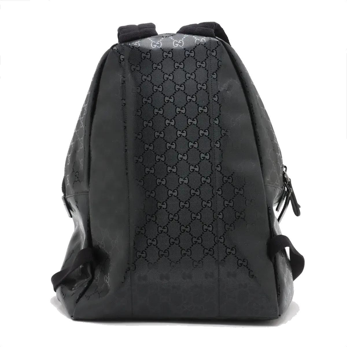 Pre-Loved GG Imprime Backpack Monogram Coated Canvas with Silver Hardware, Black