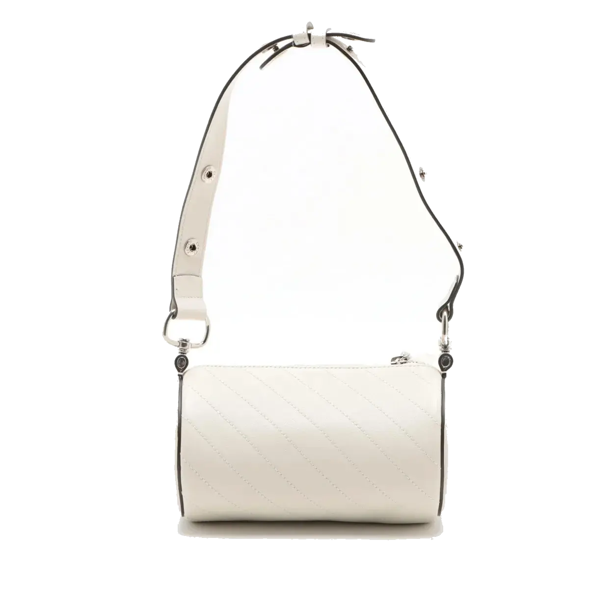 Pre-Loved Blondie Shoulder Bag Leather Mini with Silver Hardware, White