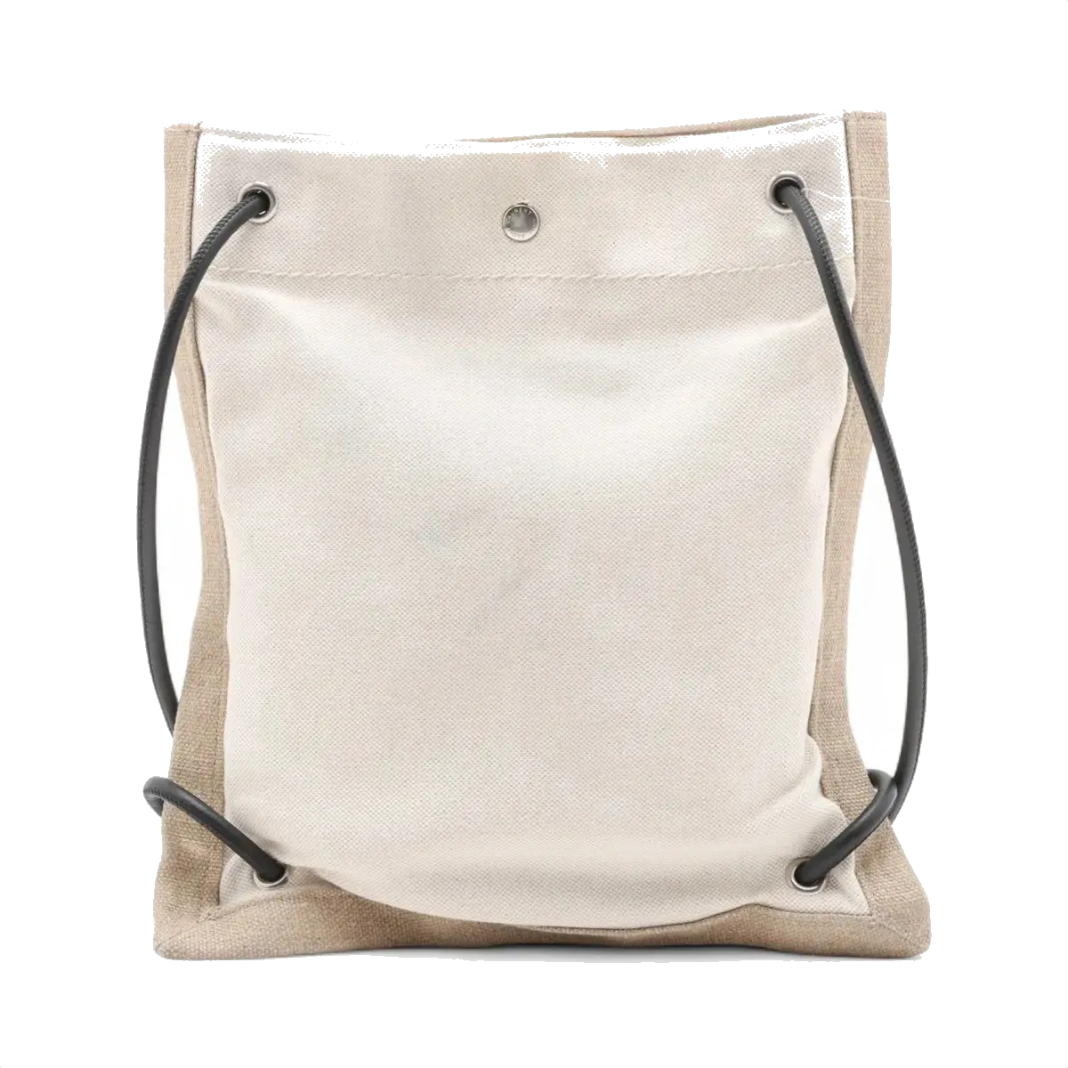 Pre-Loved Université Flat Crossbody Pouch Crossbody Bag Plain Canvas with Silver Hardware, Beige