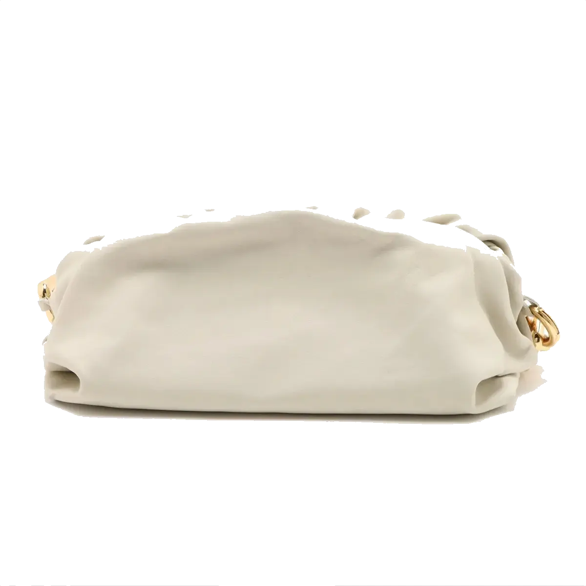 Pre-Loved The Chain Pouch Shoulder Bag Leather with Gold Hardware, Ivory