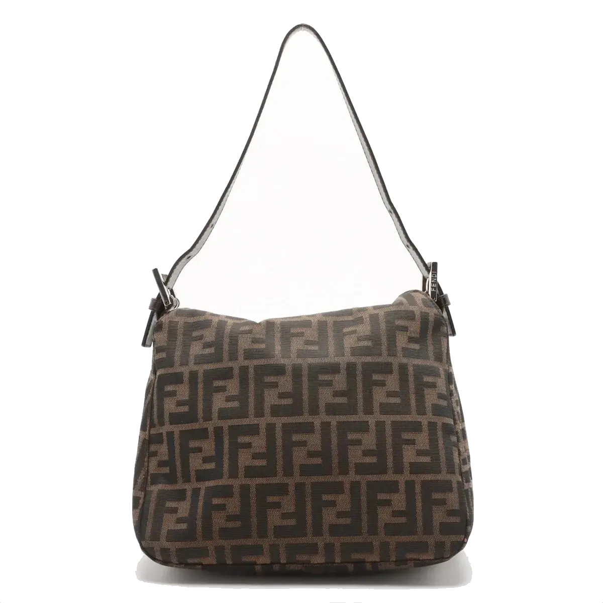 Pre-Loved Mamma Baguette Shoulder Bag Zucca Coated Canvas with Silver Hardware, Brown