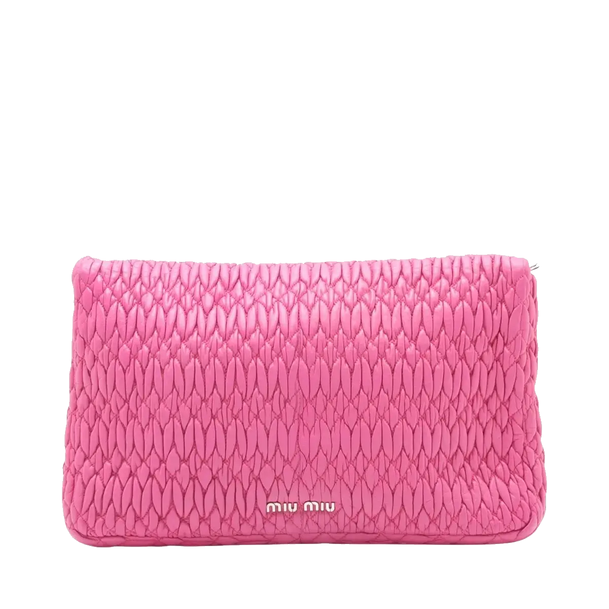 Pre-Loved Crystal Matelassé Shoulder Bag Matelassé Leather with Silver Hardware, Pink