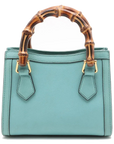 Pre-Loved Diana Bamboo Tote Leather Mini with Gold Hardware, Light Blue