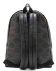 Pre-Loved Triomphe Backpack Triomphe Coated Canvas with Silver Hardware, Black and Brown