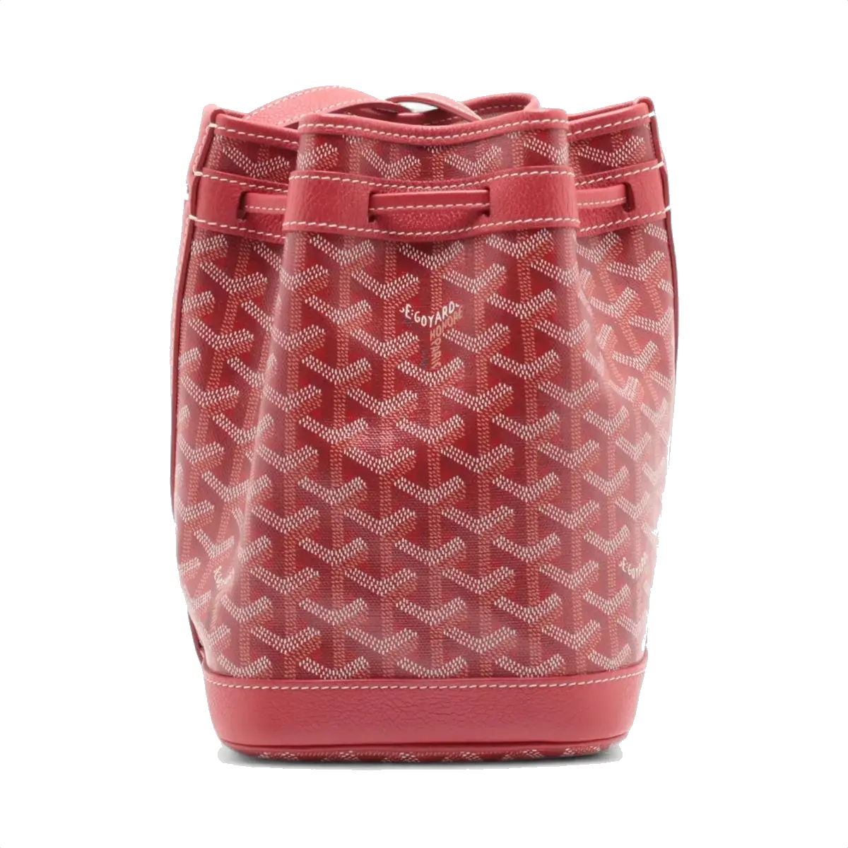 Pre-Loved Petit Flot Bucket Bag Goyardine Coated Canvas Small with Silver Hardware, Red