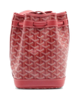 Pre-Loved Petit Flot Bucket Bag Goyardine Coated Canvas Small with Silver Hardware, Red