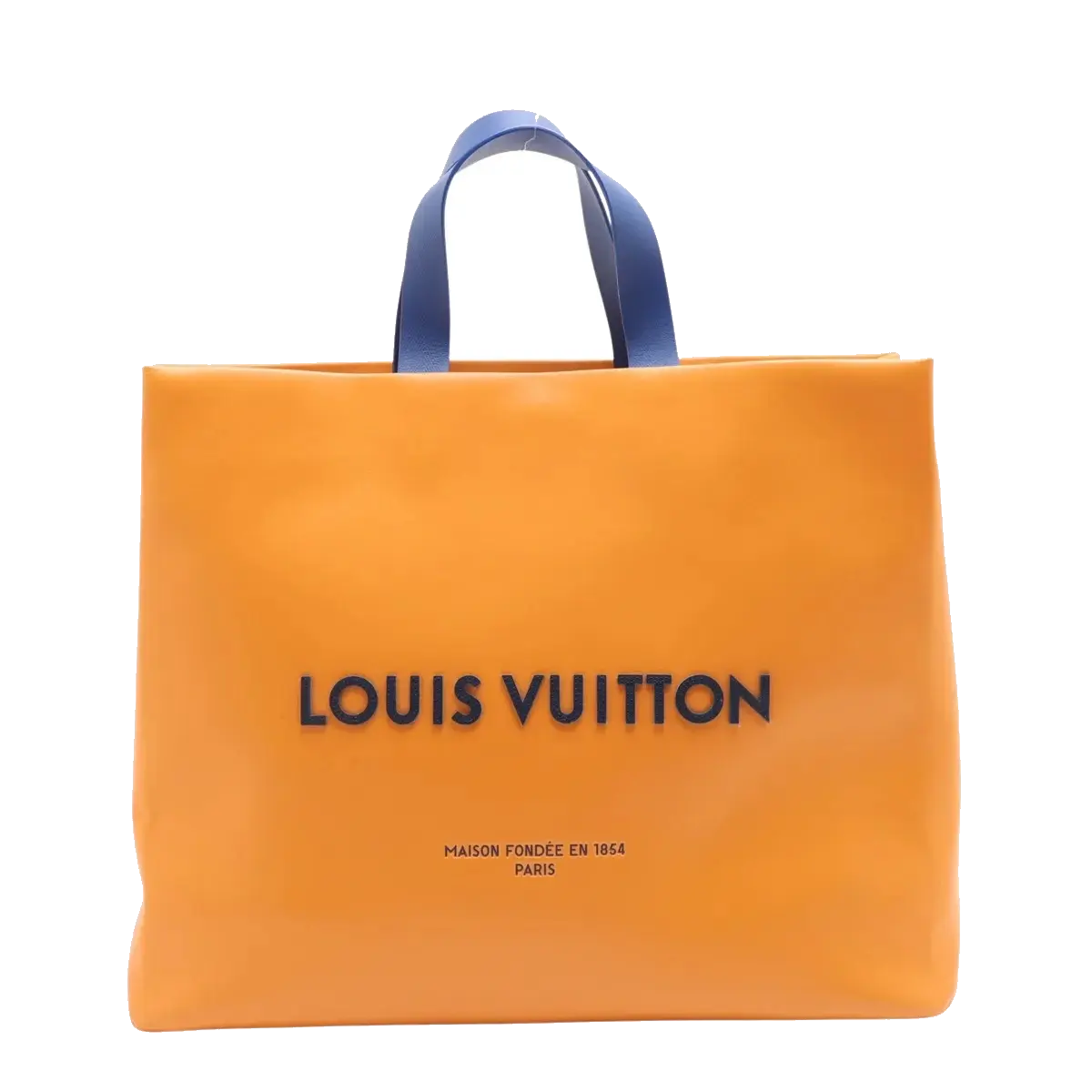 Pre-Loved Plaque Tote Tote Leather with Silver Hardware, Orange