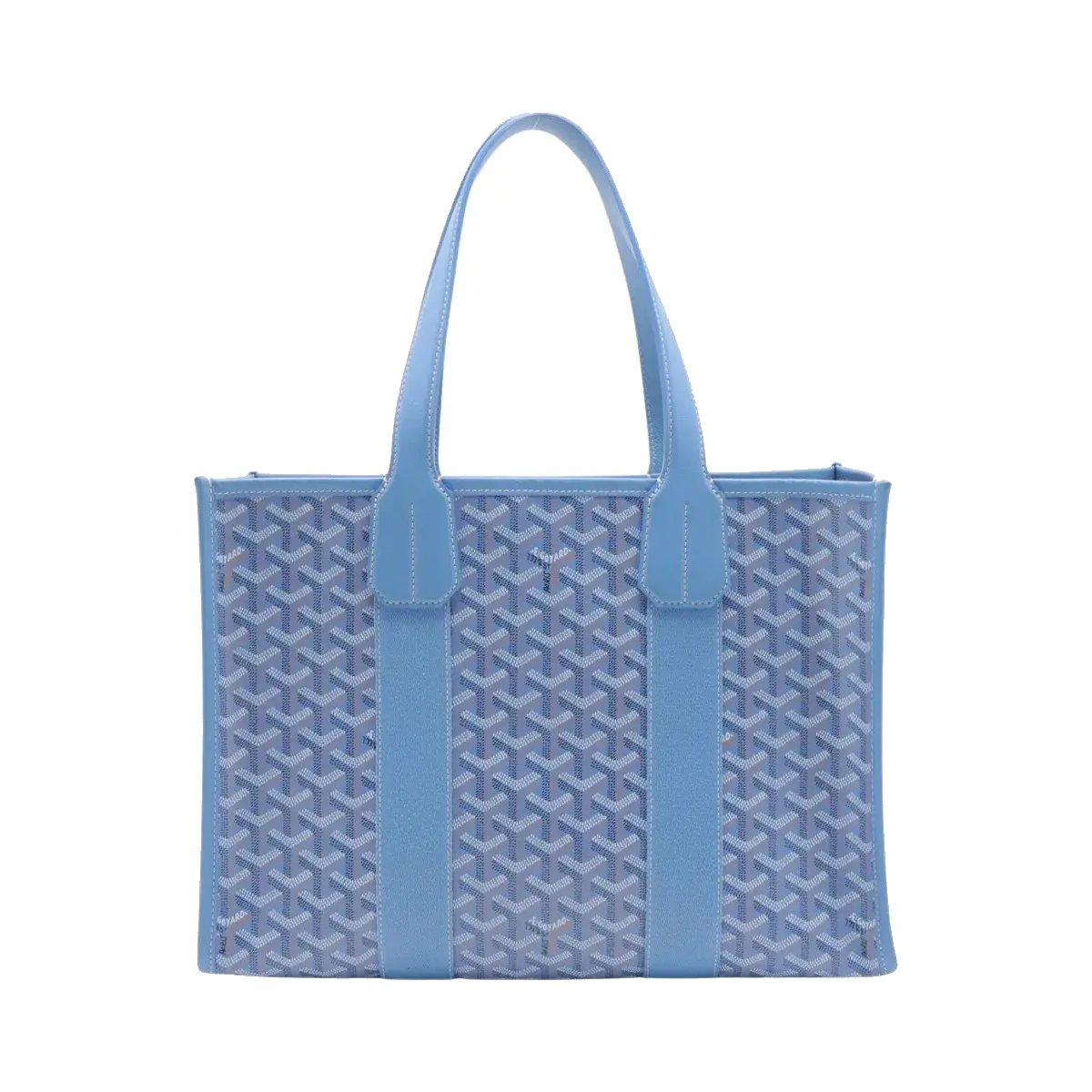 Pre-Loved Villette Tote Goyardine Chevron Coated Canvas PM, Light Blue
