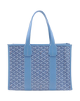 Pre-Loved Villette Tote Goyardine Chevron Coated Canvas PM, Light Blue