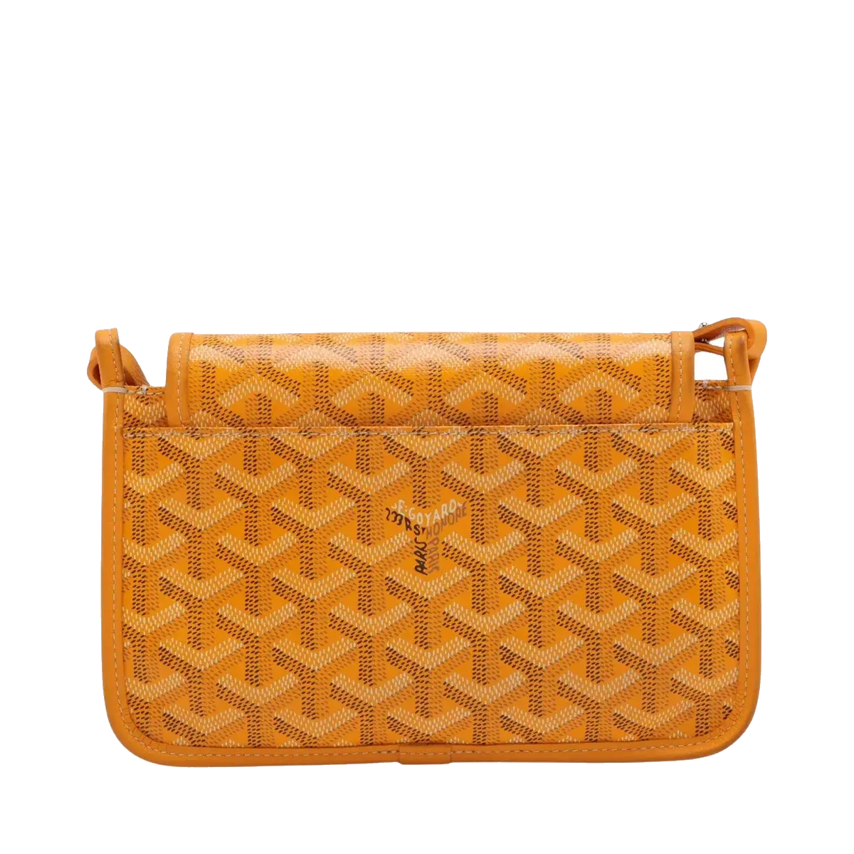 Pre-Loved Plumet Crossbody Bag Goyardine Coated Canvas with Silver Hardware, Yellow