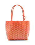 Pre-Loved Anjou Tote Goyardine Coated Canvas Mini with Silver Hardware, Orange