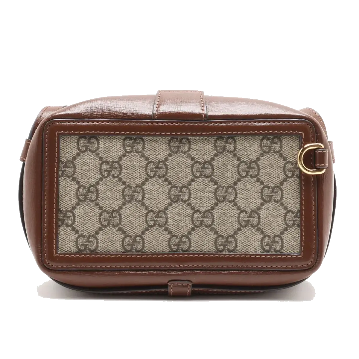 Pre-Loved GG Supreme Crossbody Bag Monogram Coated Canvas Mini with Gold Hardware, Beige/Brown