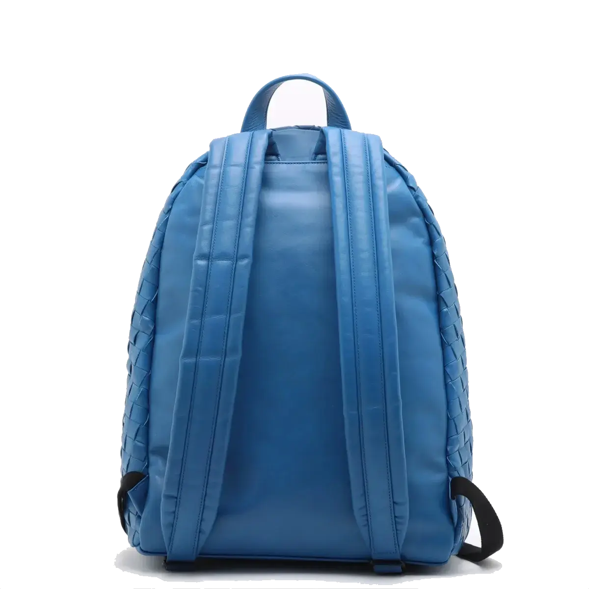 Pre-Loved Intrecciato Backpack Leather with Black Hardware, Blue