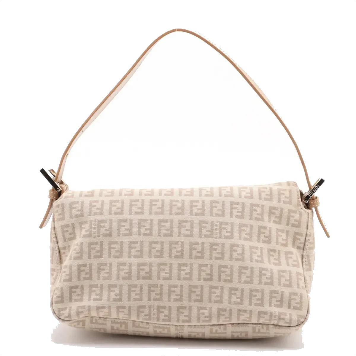 Pre-Loved Mamma Baguette Shoulder Bag Zucchino Coated Canvas with Gold Hardware, Beige