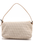 Pre-Loved Mamma Baguette Shoulder Bag Zucchino Coated Canvas with Gold Hardware, Beige