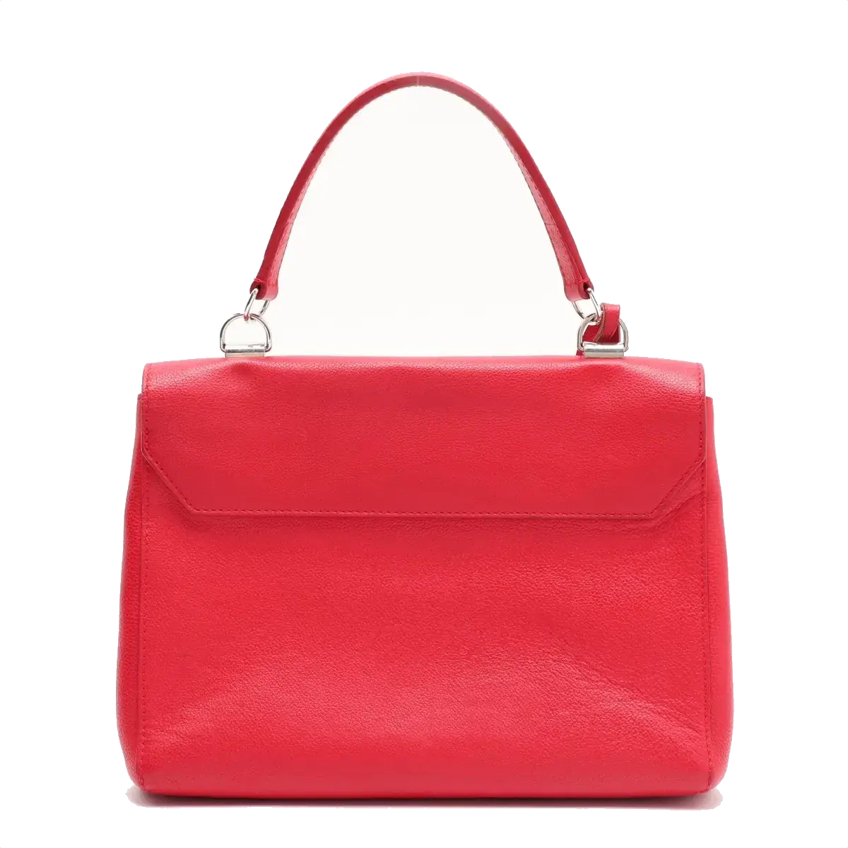 Pre-Loved Lockme II Handbag Leather with Silver Hardware, Red