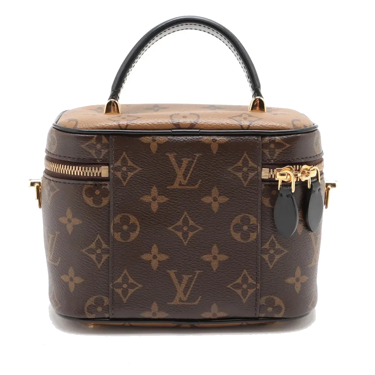 Pre-Loved Vanity PM Handbag Monogram Coated Canvas PM with Gold Hardware, Brown