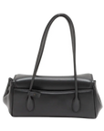 Pre-Loved Nappa Leather Shoulder Bag Leather with Gold Hardware, Black