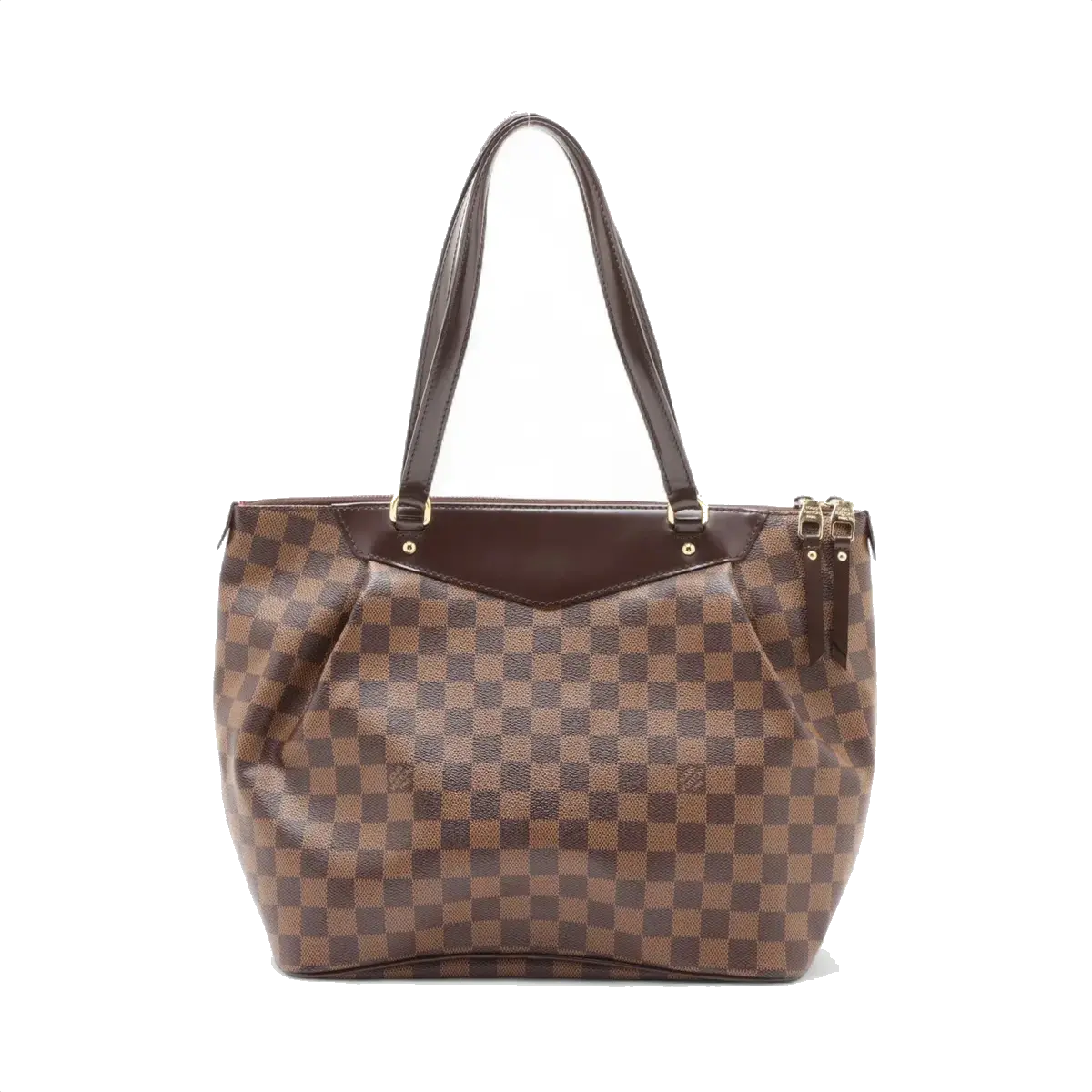 Pre-Loved Westminster GM Tote Damier Coated Canvas GM with Gold Hardware, Brown