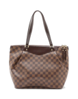 Pre-Loved Westminster GM Tote Damier Coated Canvas GM with Gold Hardware, Brown