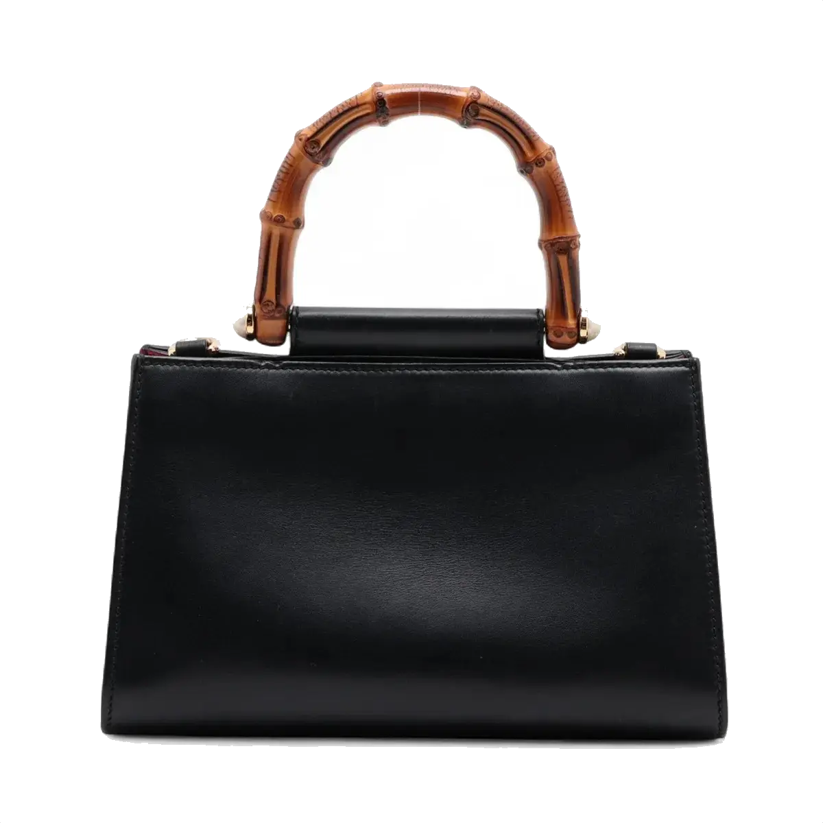 Pre-Loved Nymphaea Handbag Leather Small with Gold Hardware, Black