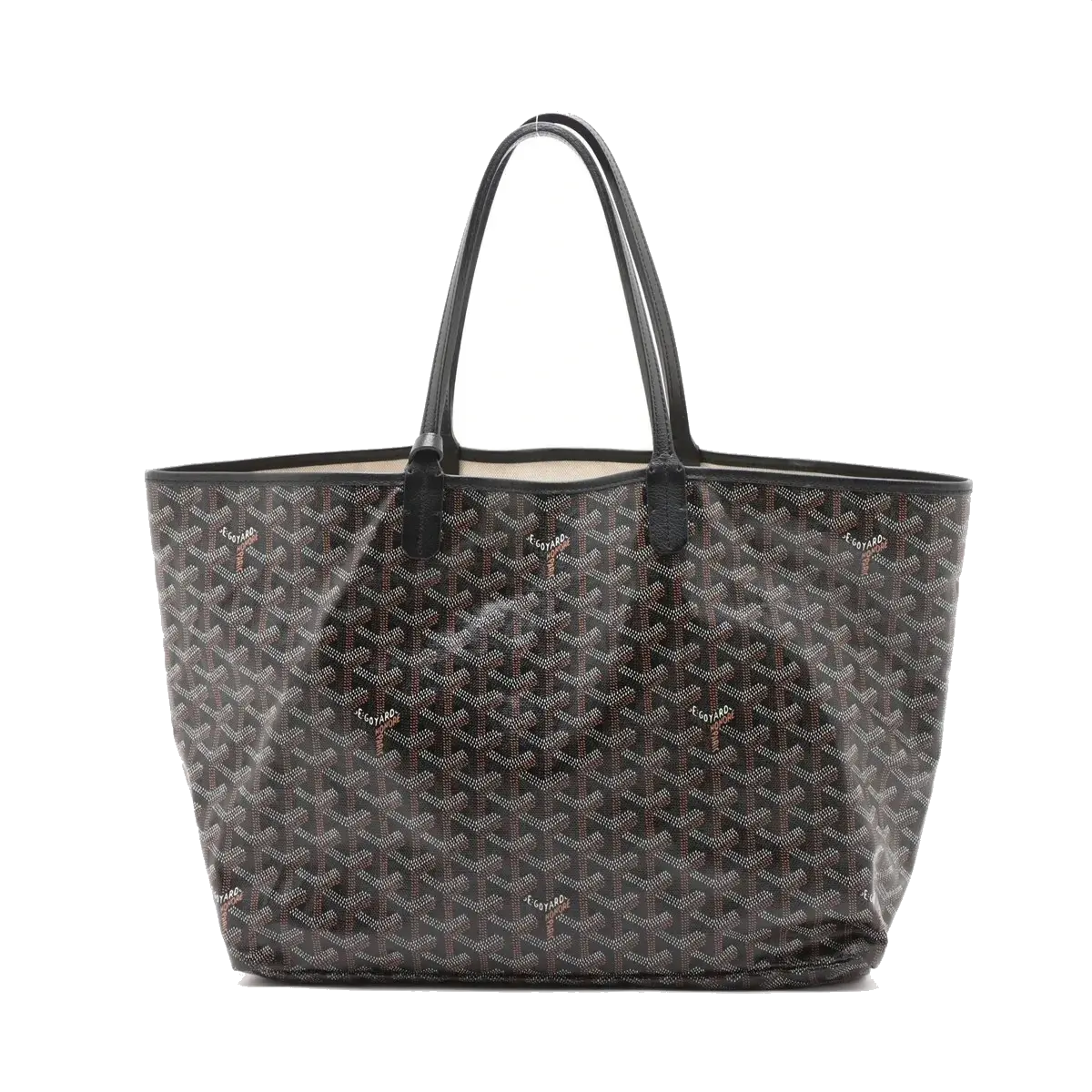 Pre-Loved Saint Louis Tote Goyardine Coated Canvas GM with Silver Hardware, Black
