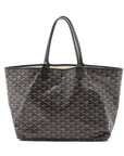 Pre-Loved Saint Louis Tote Goyardine Coated Canvas GM with Silver Hardware, Black