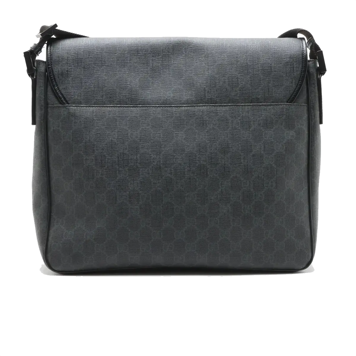 Pre-Loved GG Supreme Messenger Bag Crossbody Bag Monogram Coated Canvas with Black Hardware, Black