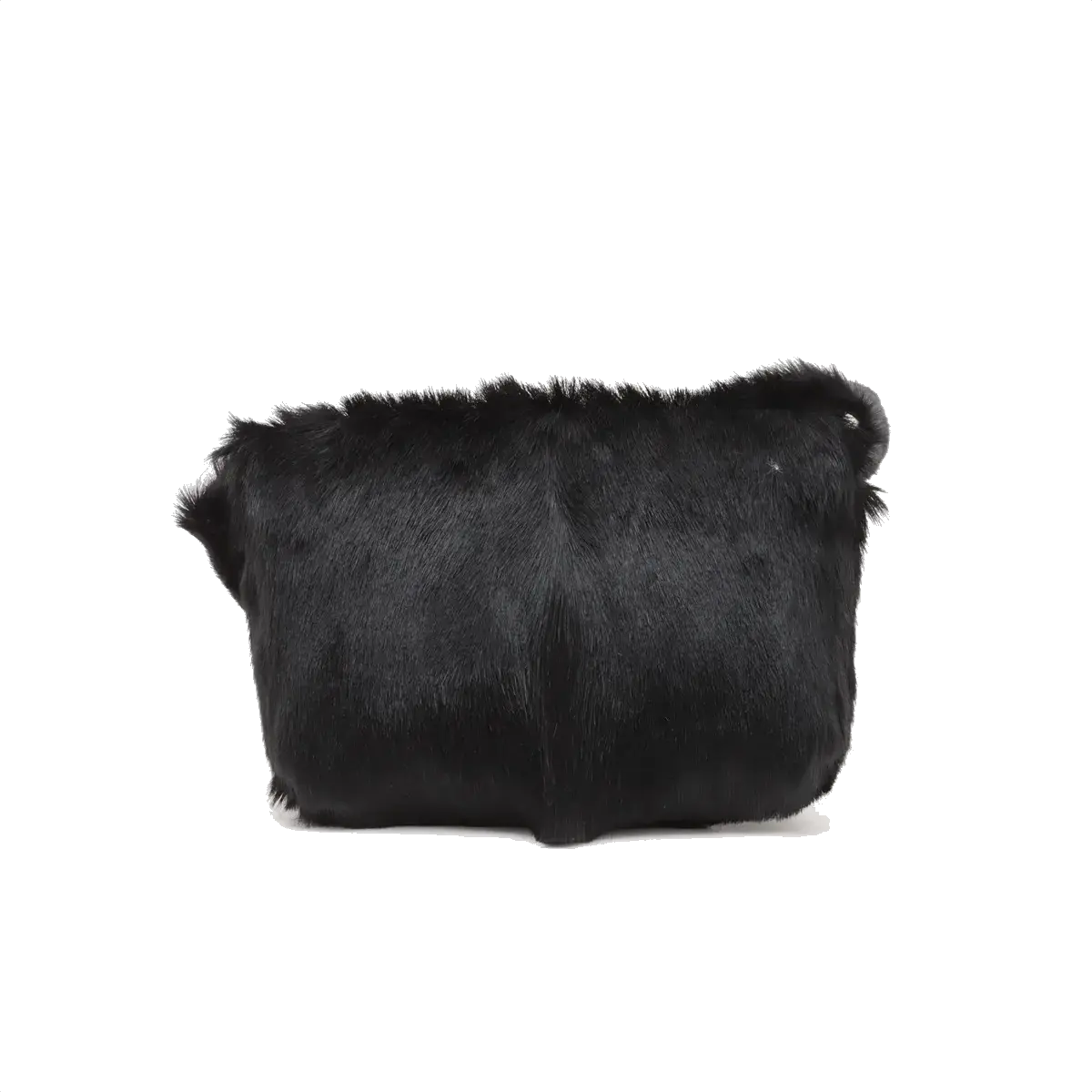 Pre-Loved Mamma Baguette Shoulder Bag Fur with Silver Hardware, Black