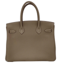 Pre-Loved Birkin Handbag Leather 30 with Gold Hardware, Etoupe