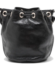 Pre-Loved Le Cagole Bucket Bucket Bag Leather XS with Aged Silver Hardware, Black