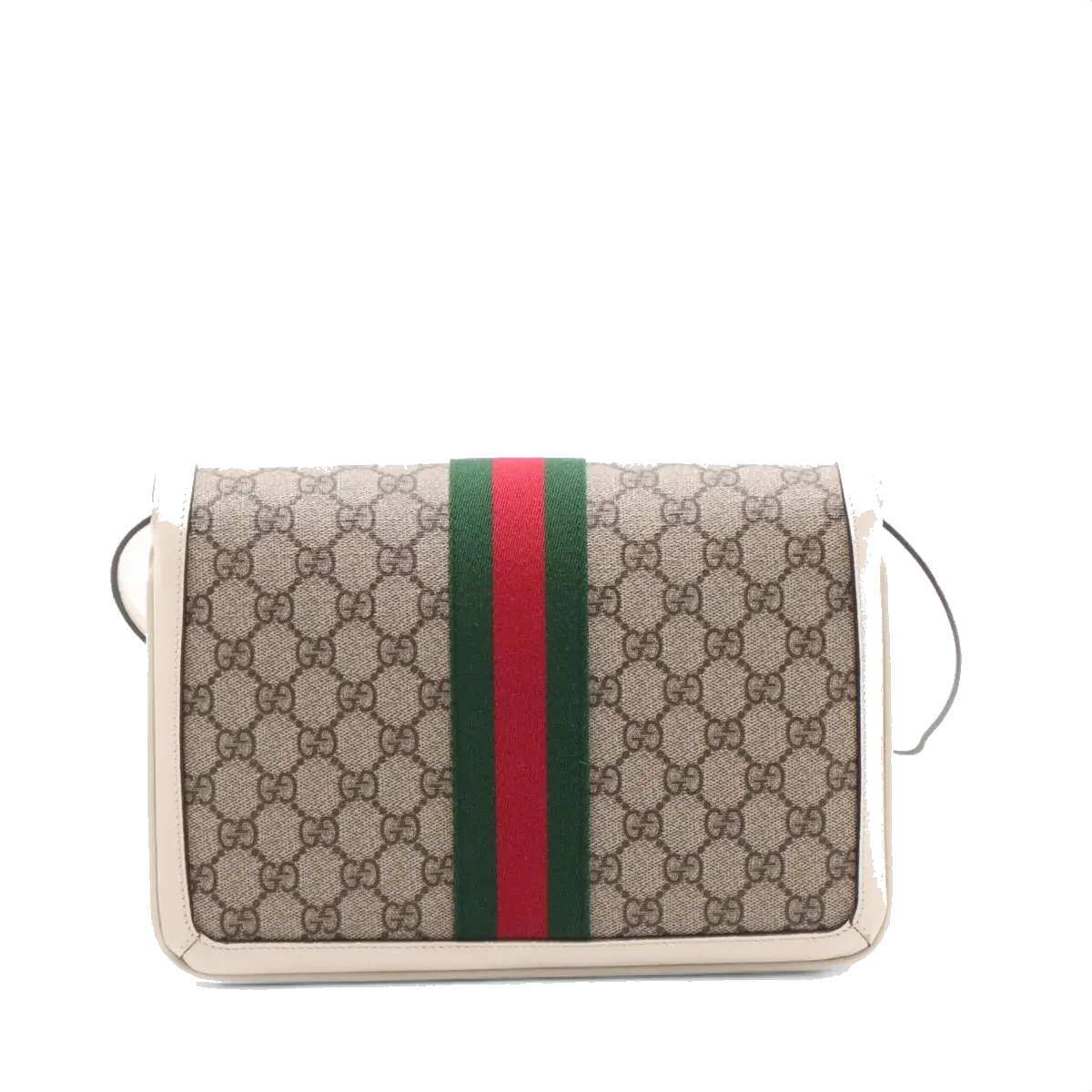 Pre-Loved Queen Margaret Shoulder Bag Monogram Canvas Coated with Aged Gold Hardware Medium, Beige Ebony with Ivory Trim