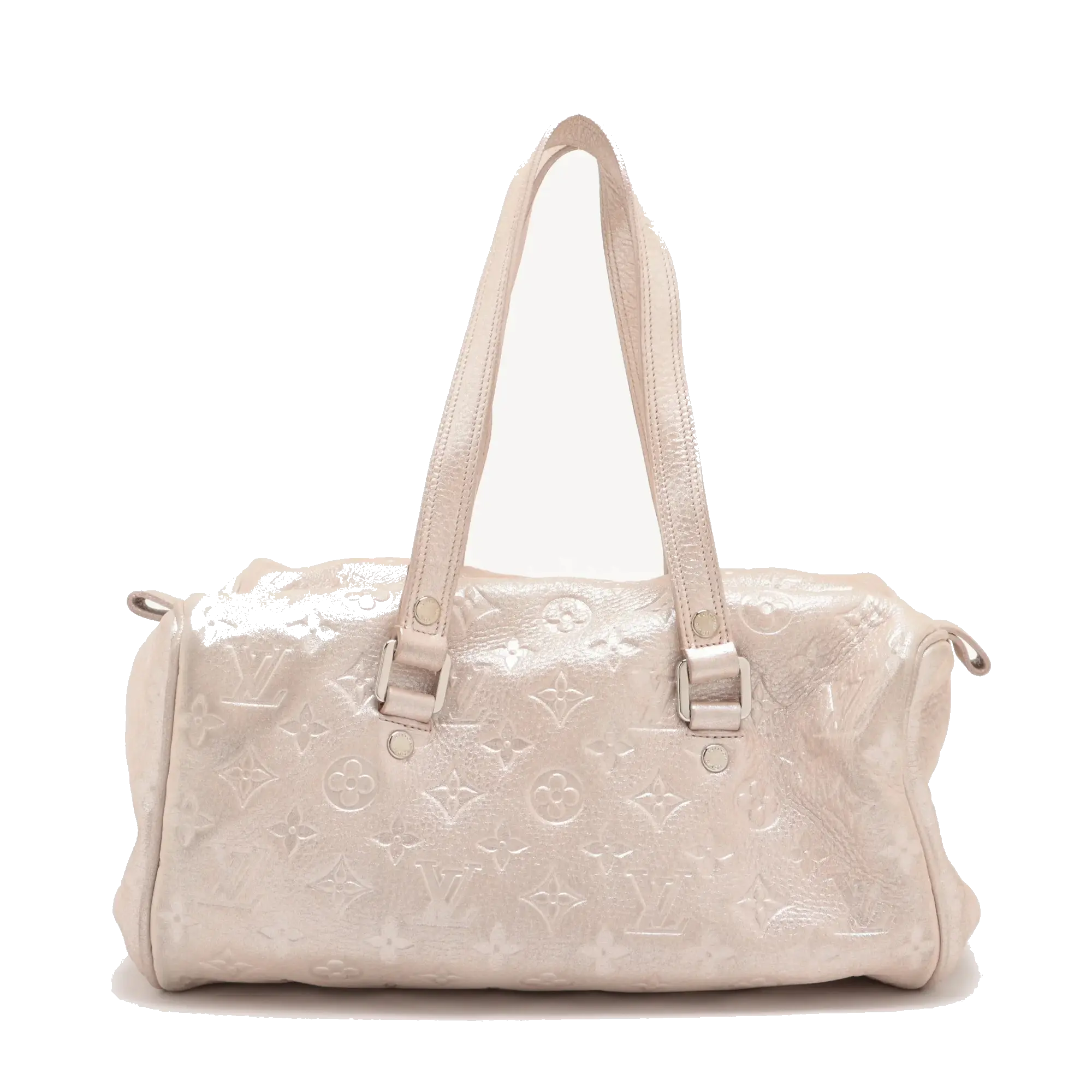 Pre-Loved Shimmer Comète Shoulder Bag Monogram Leather with Silver Hardware, Pink