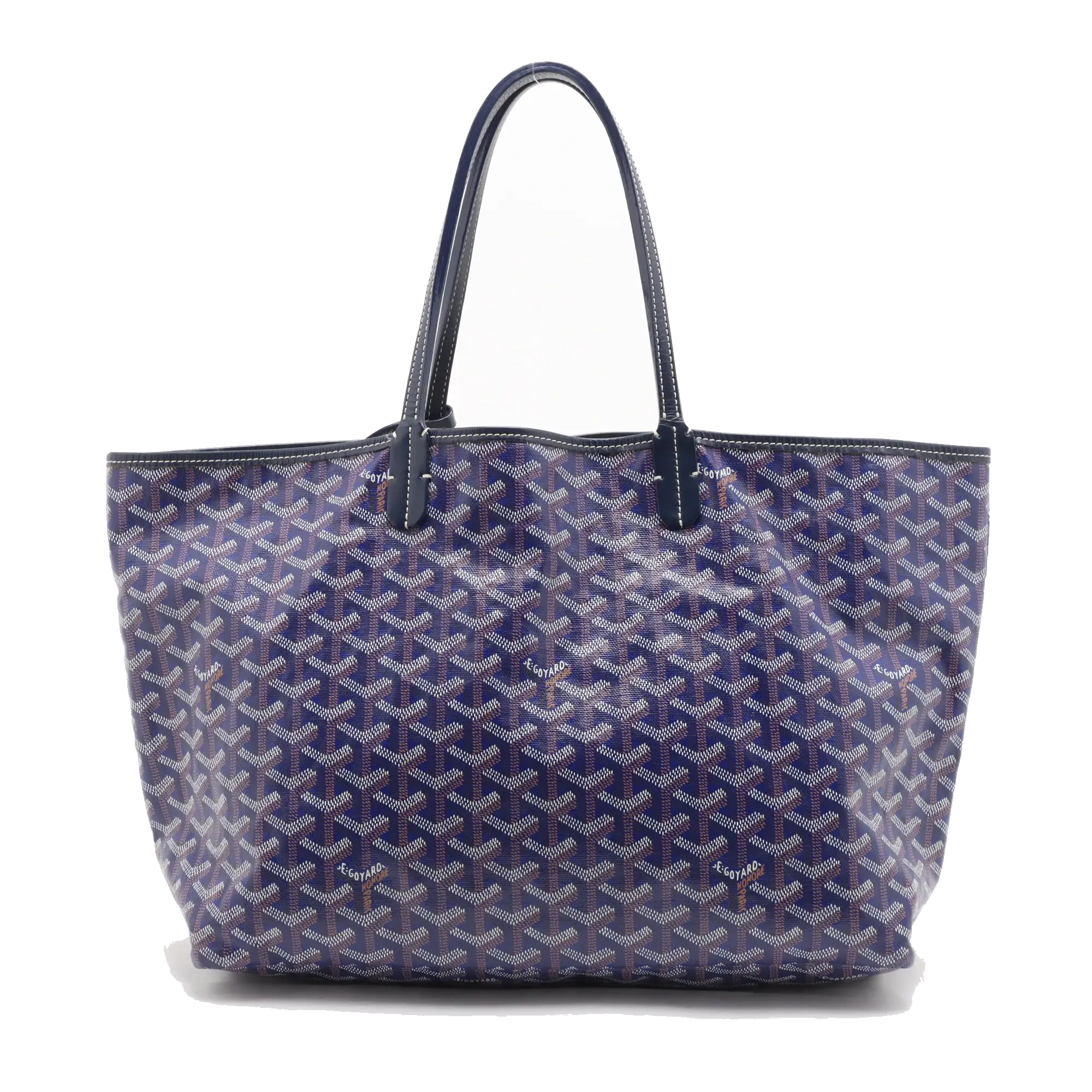 Pre-Loved Saint Louis Tote Goyardine Coated Canvas PM, Navy Blue