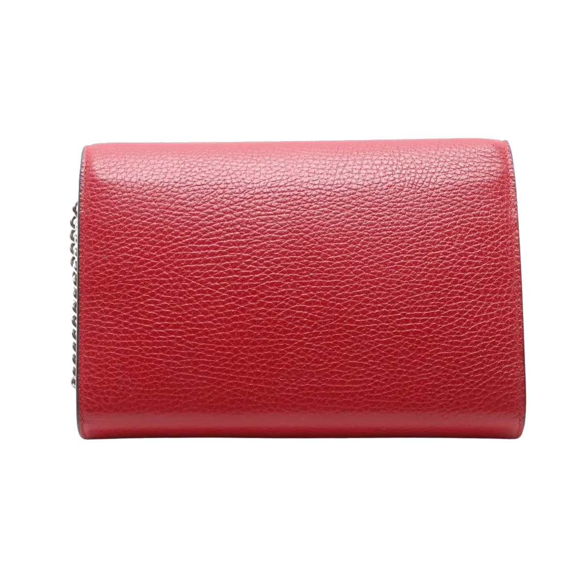 Pre-Loved Dionysus Wallet on Chain Crossbody Bag Leather Mini with Aged Silver Hardware, Red