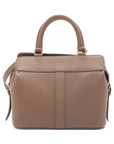 Pre-Loved Cabas Handbag Leather Small with Gold Hardware, Taupe