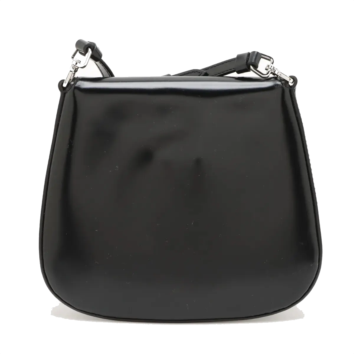Pre-Loved Cleo Spazzolato Crossbody Bag Leather Small with Silver Hardware, Black
