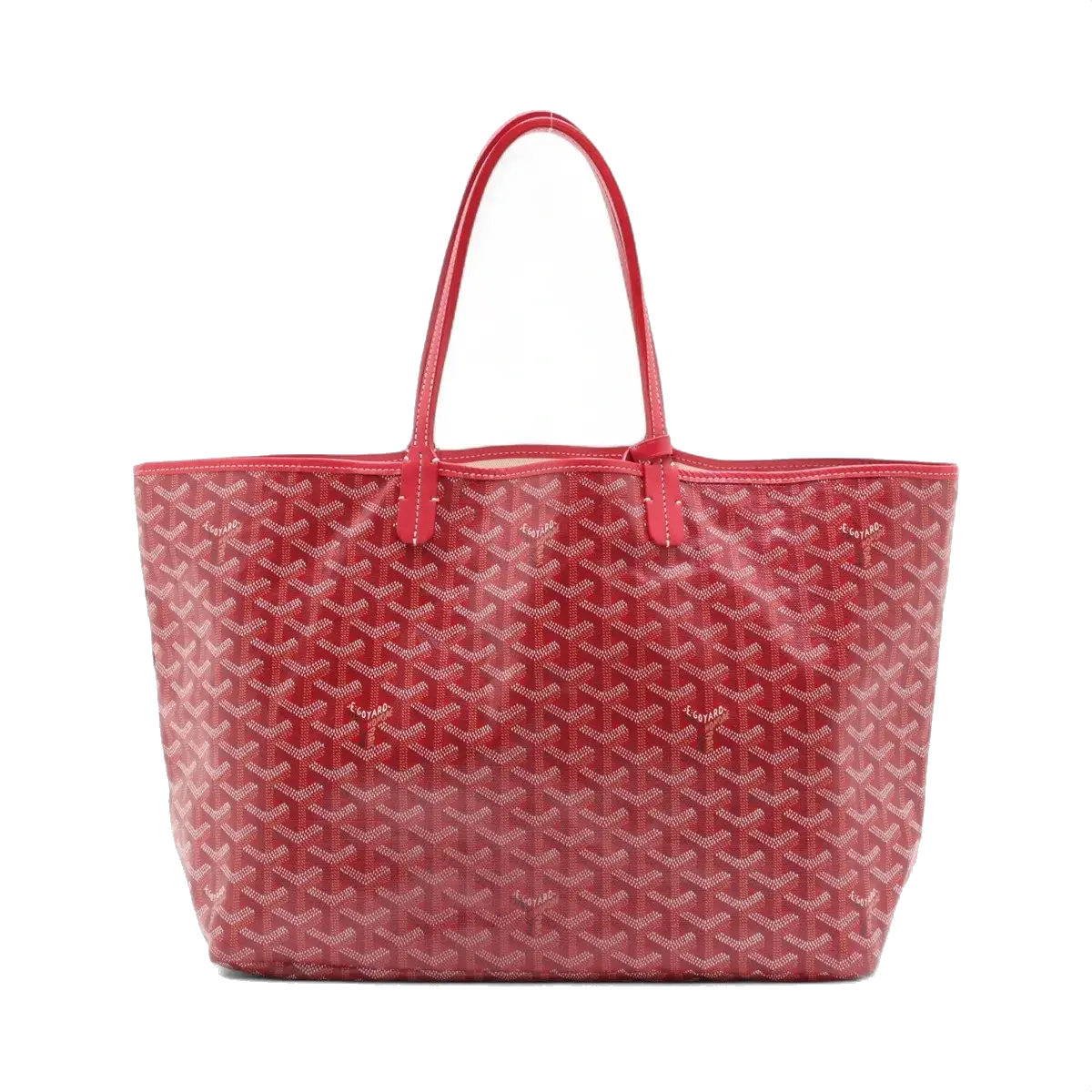 Pre-Loved Saint Louis Tote Goyardine Coated Canvas PM with Silver Hardware, Red