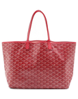 Pre-Loved Saint Louis Tote Goyardine Coated Canvas PM with Silver Hardware, Red