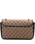 Pre-Loved GG Marmont Shoulder Bag Monogram Coated Canvas Small with Gold Hardware, Beige Ebony